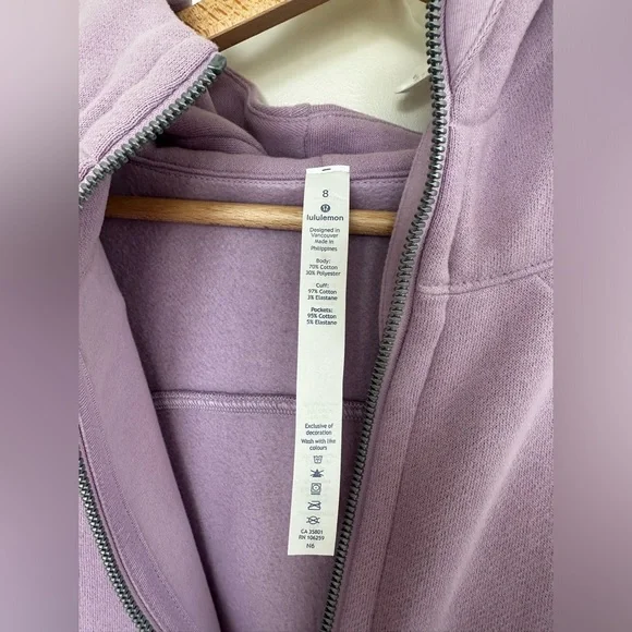 Lululemon scuba hoodie new sz 8 nwot lilac quartz purple - Picture 4 of 7